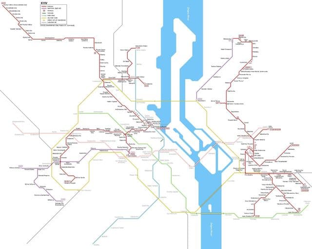 基辅有轨电车站地图