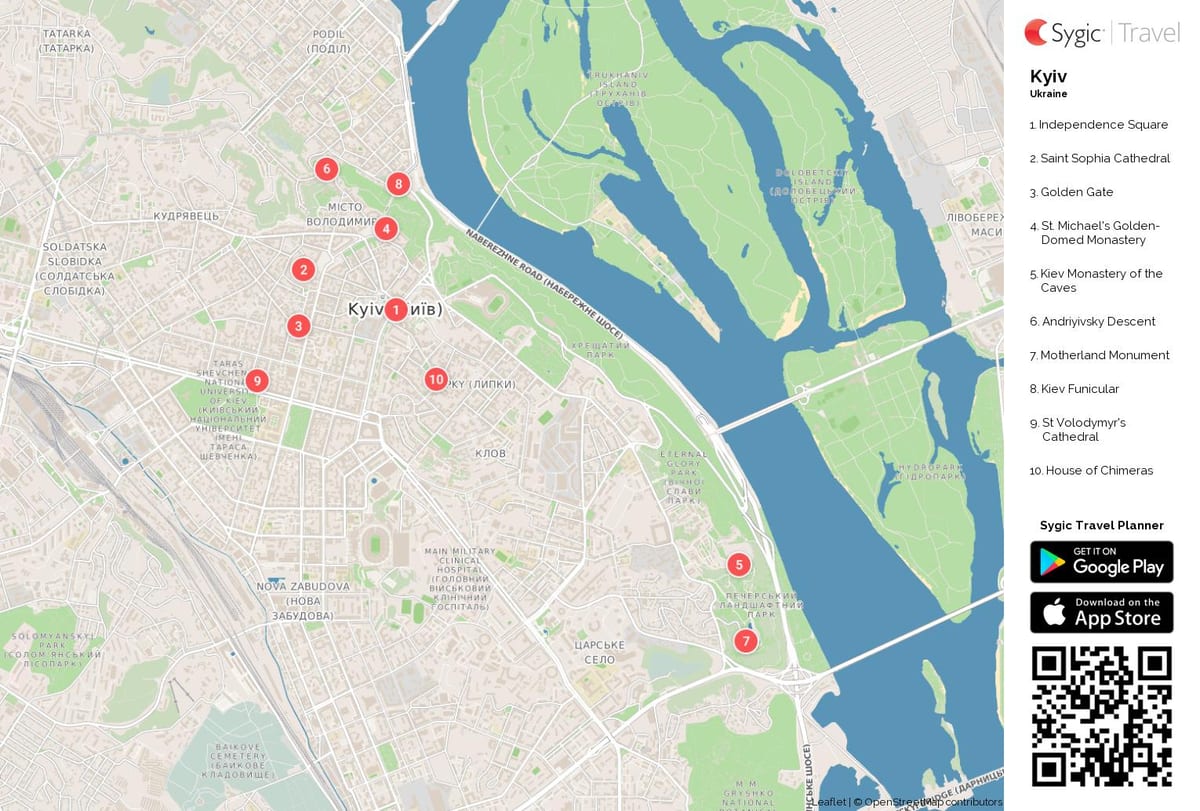 基辅景点地图