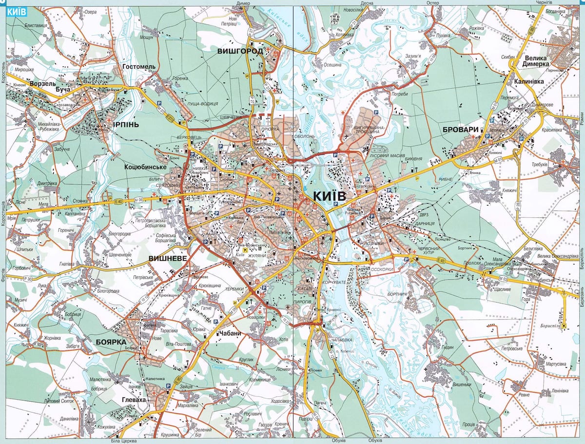 基辅道路地图