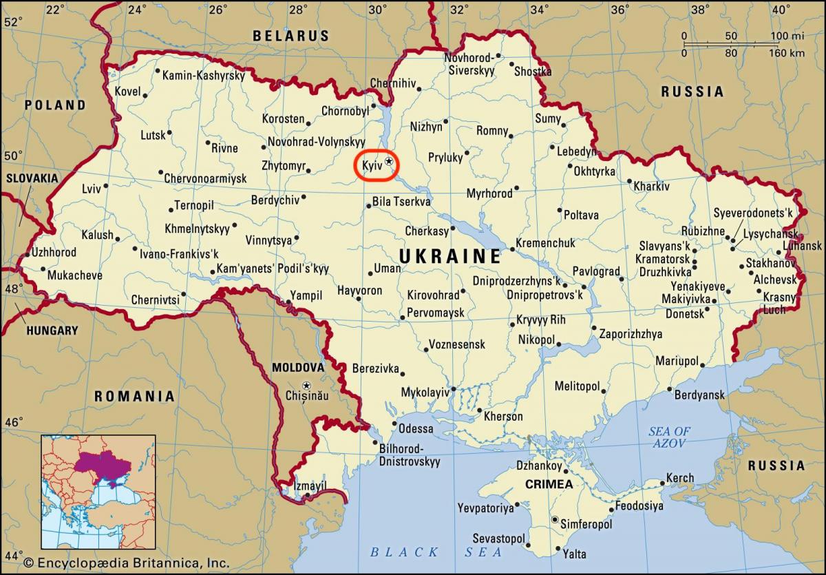 基辅 在乌克兰地图上